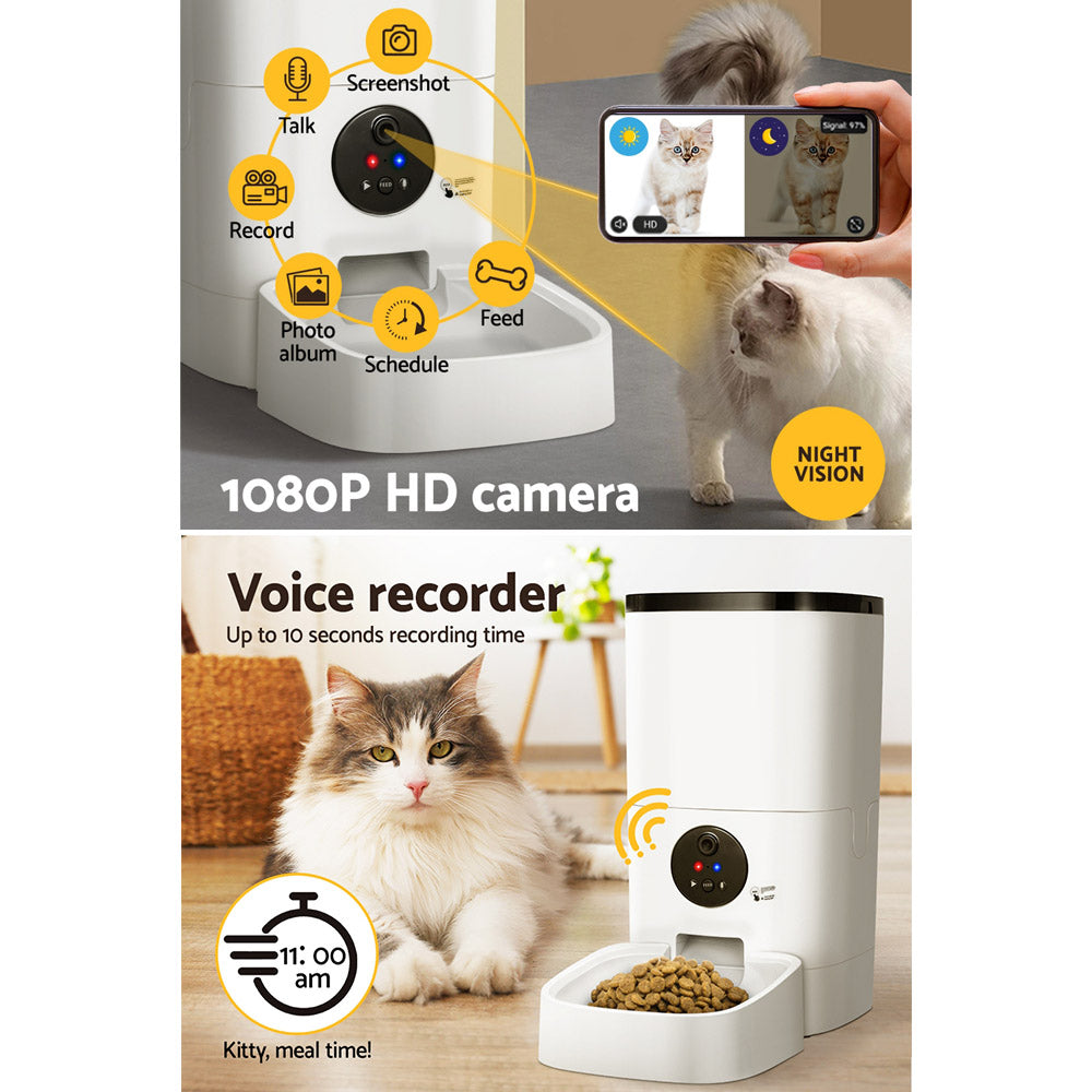 i.Pet Automatic Pet Feeder 6L Wifi Camera Dog Cat Smart Food Dispenser Timer-5