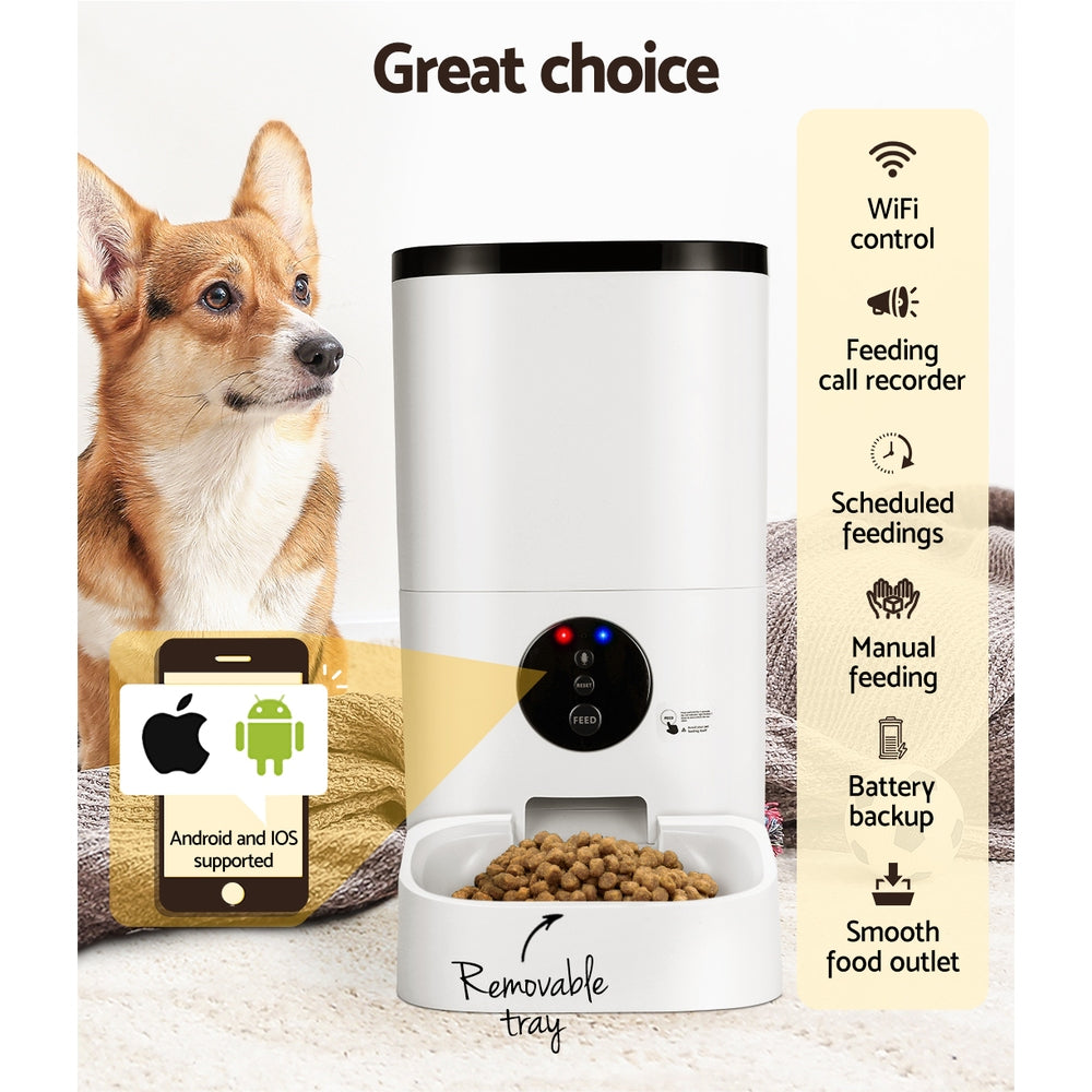 i.Pet Automatic Pet Feeder 6L Wifi Auto Dog Cat Smart Food Dispenser Timer-4