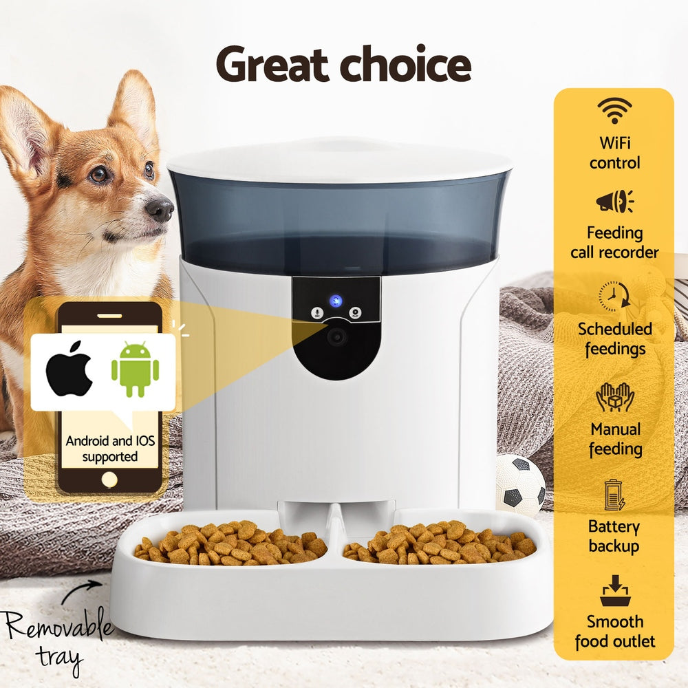 i.Pet Automatic Pet Feeder Dog Cat Camera Wifi Smart Food Dispenser Timer 7L APP-3