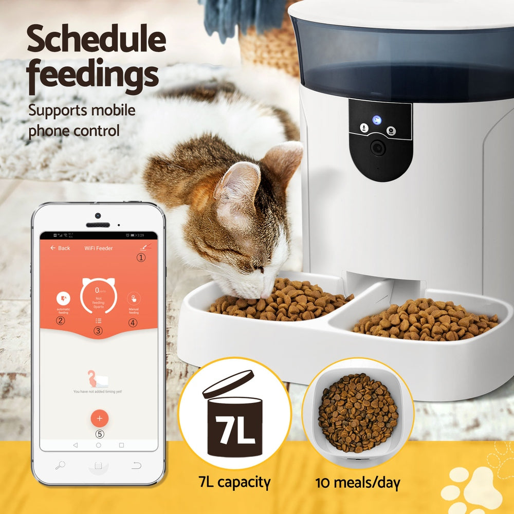 i.Pet Automatic Pet Feeder Dog Cat Camera Wifi Smart Food Dispenser Timer 7L APP-4