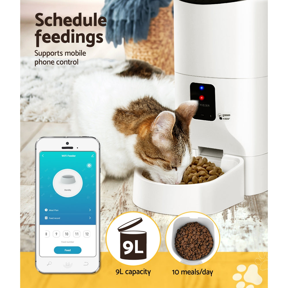 i.Pet Automatic Pet Feeder 9L Wifi Auto Dog Cat Feeder Smart Food Dispenser Timer-6