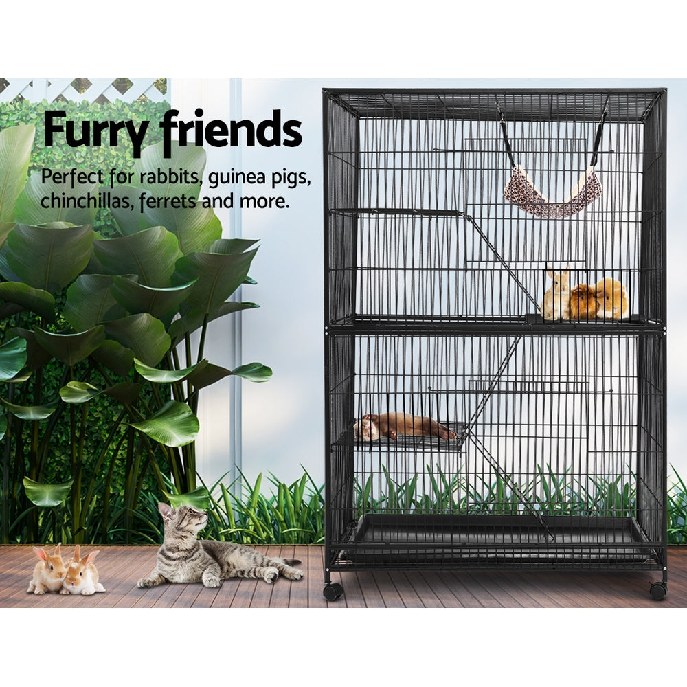 i.Pet Rabbit Cage 142cm Hutch 4 Level Bird Guinea Pig Ferret-2