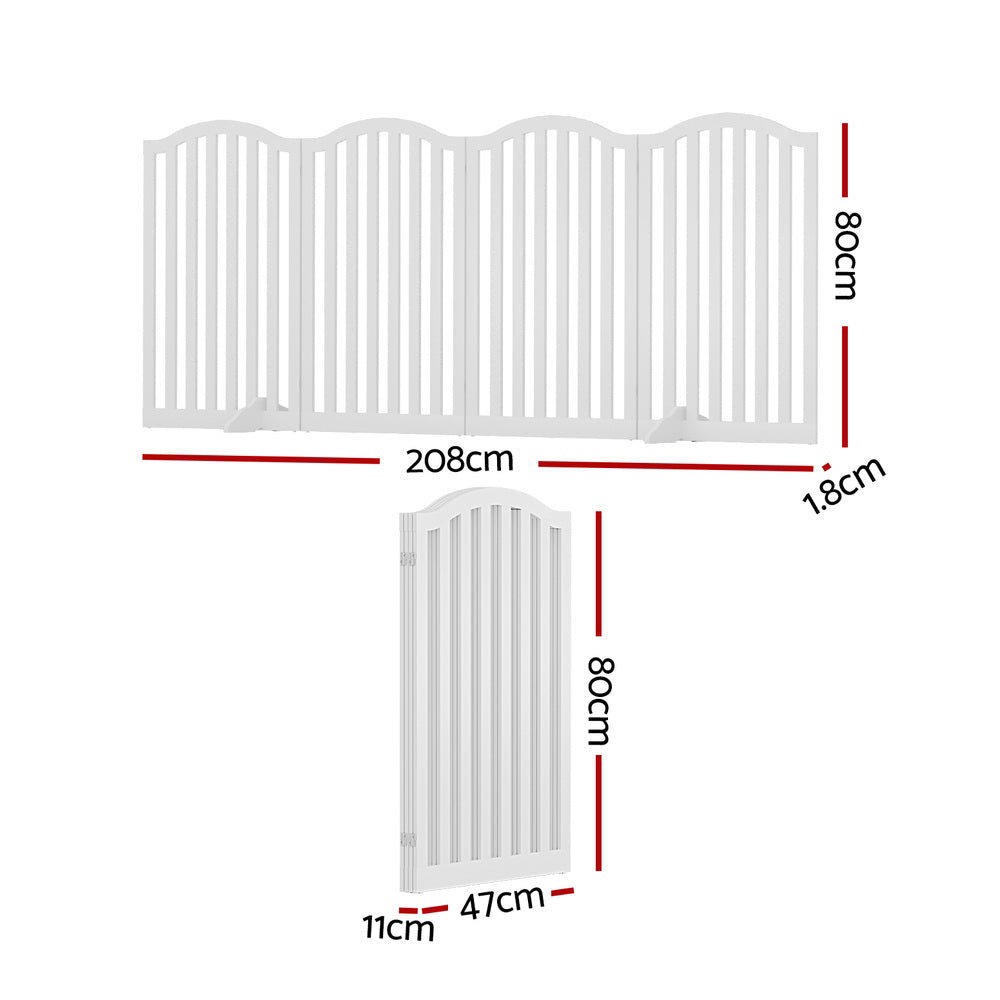 i.Pet Dog Playpen Enclosure 4 Panel Pet Fence Wooden Play Pen-1