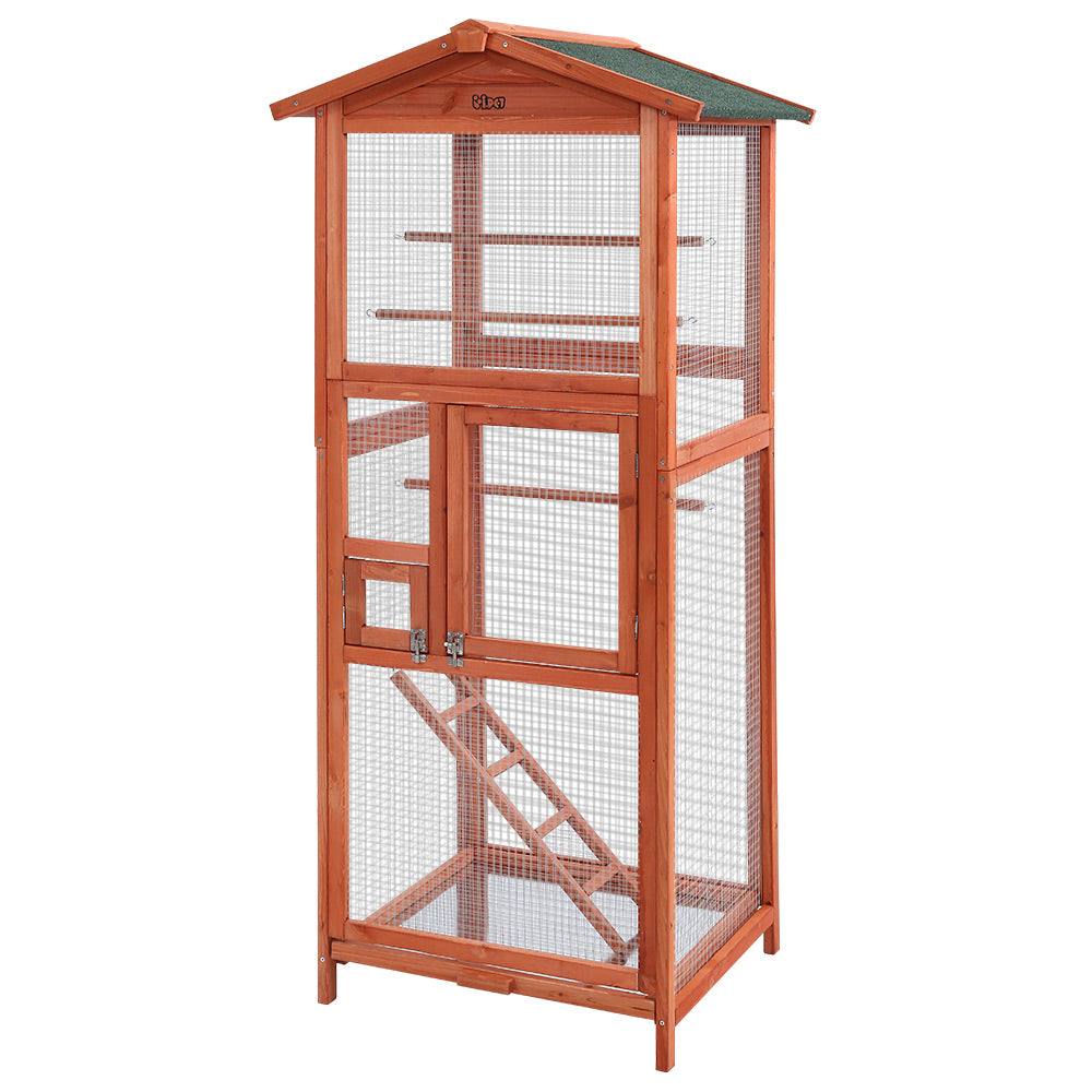 i.Pet Bird Cage 72cm x 60cm x 168cm Pet Cages Large Aviary Parrot Carrier Travel Canary Wooden XL-0