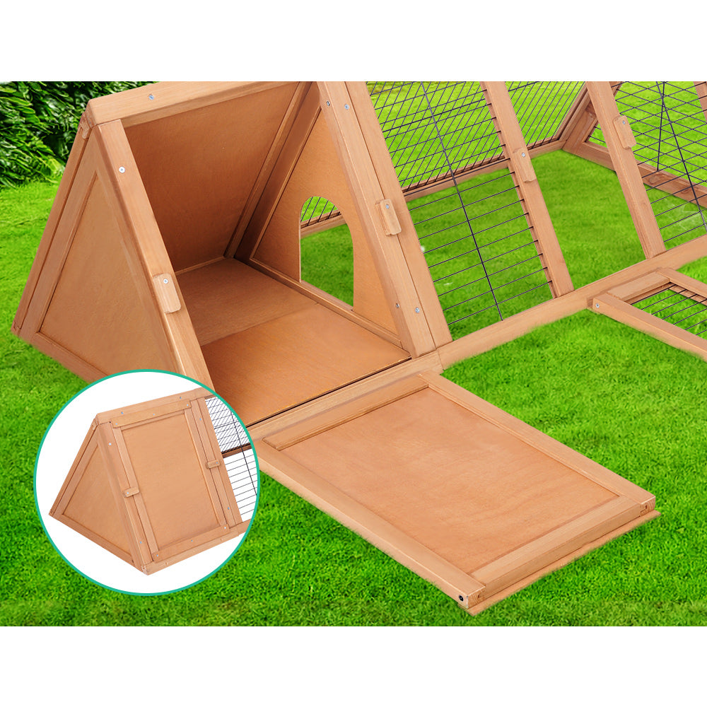 i.Pet Rabbit Hutch 119cm x 51cm x 44cm Chicken Coop Large Run Wooden Cage Outdoor-6