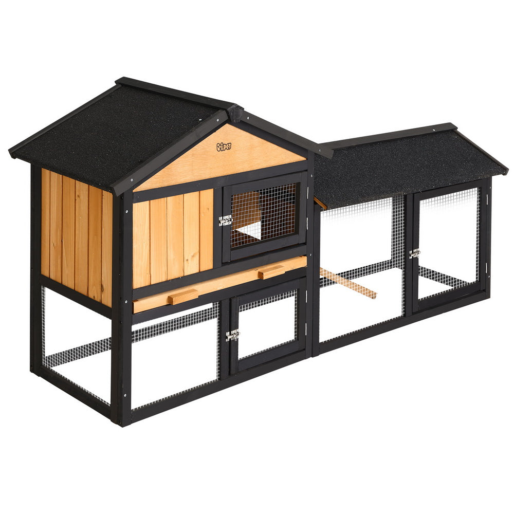 i.Pet Chicken Coop Rabbit Hutch 165cm x 43cm x 86cm Extra Large Run House Cage Wooden Outdoor-0