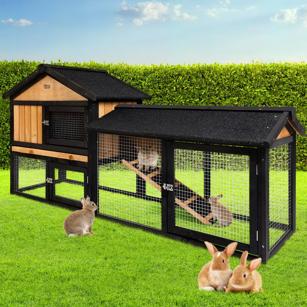 i.Pet Chicken Coop Rabbit Hutch 165cm x 43cm x 86cm Extra Large Run House Cage Wooden Outdoor-7