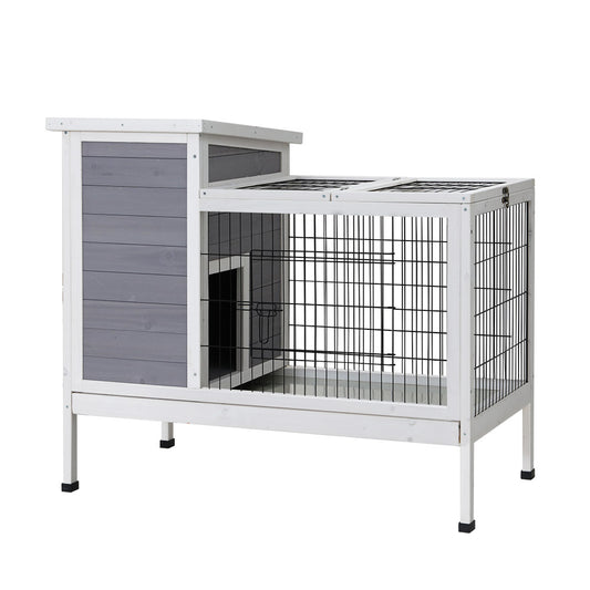 i.Pet Rabbit Hutch 97cm x 49cm x 86cm Chicken Coop Large Run Wooden Outdoor Cage House-0