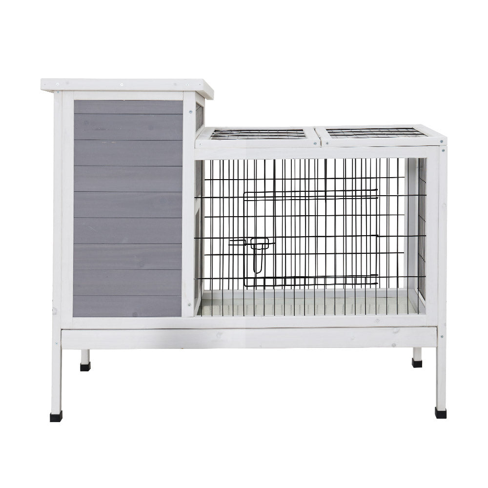 i.Pet Rabbit Hutch 97cm x 49cm x 86cm Chicken Coop Large Run Wooden Outdoor Cage House-2