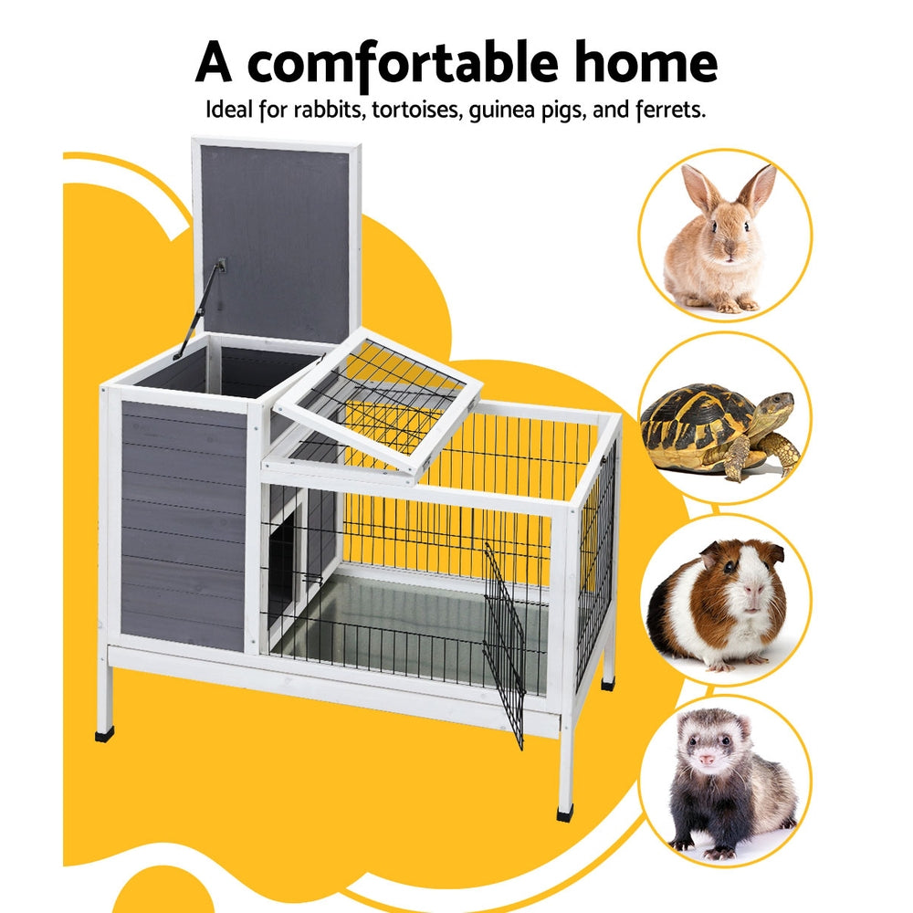 i.Pet Rabbit Hutch 97cm x 49cm x 86cm Chicken Coop Large Run Wooden Outdoor Cage House-4