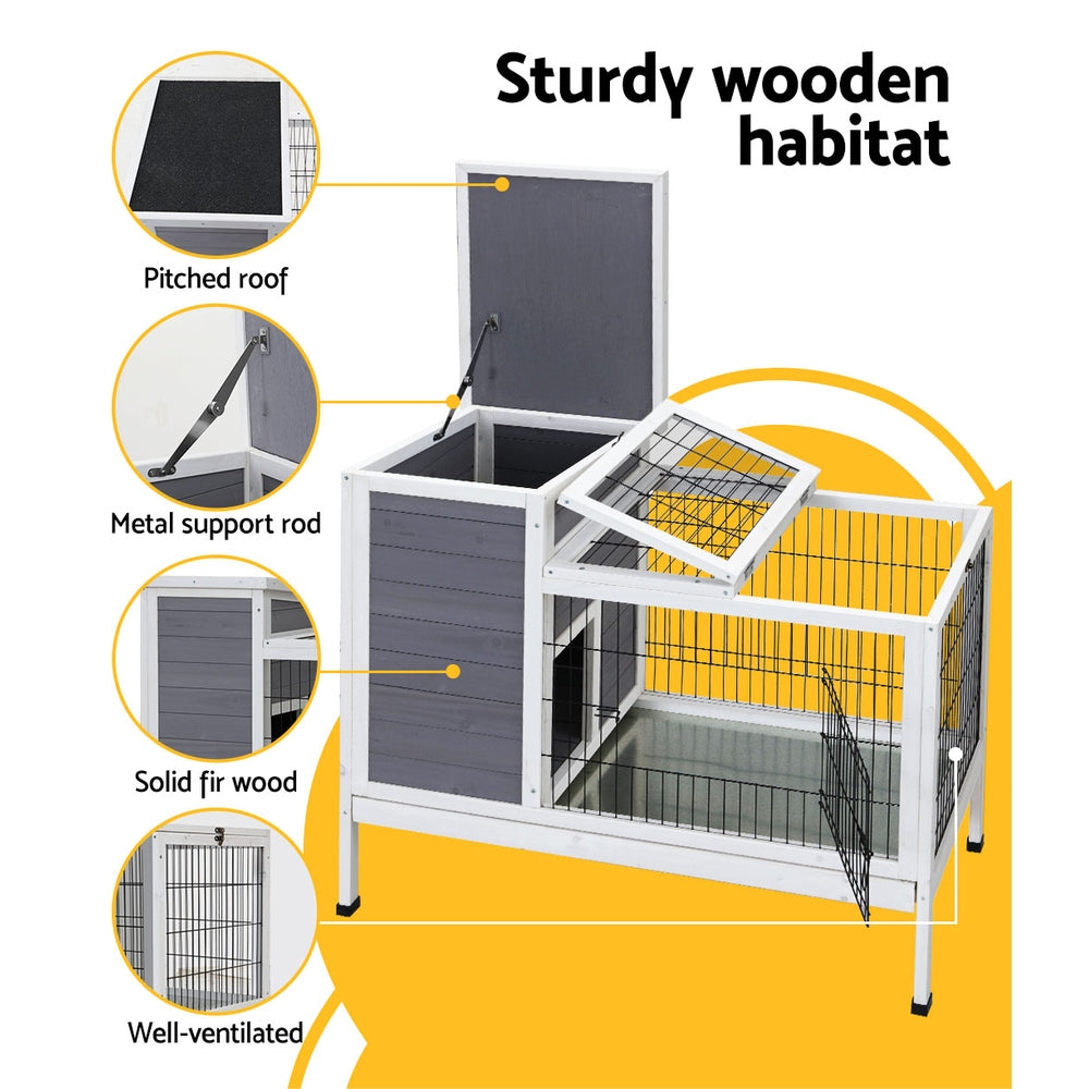 i.Pet Rabbit Hutch 97cm x 49cm x 86cm Chicken Coop Large Run Wooden Outdoor Cage House-5