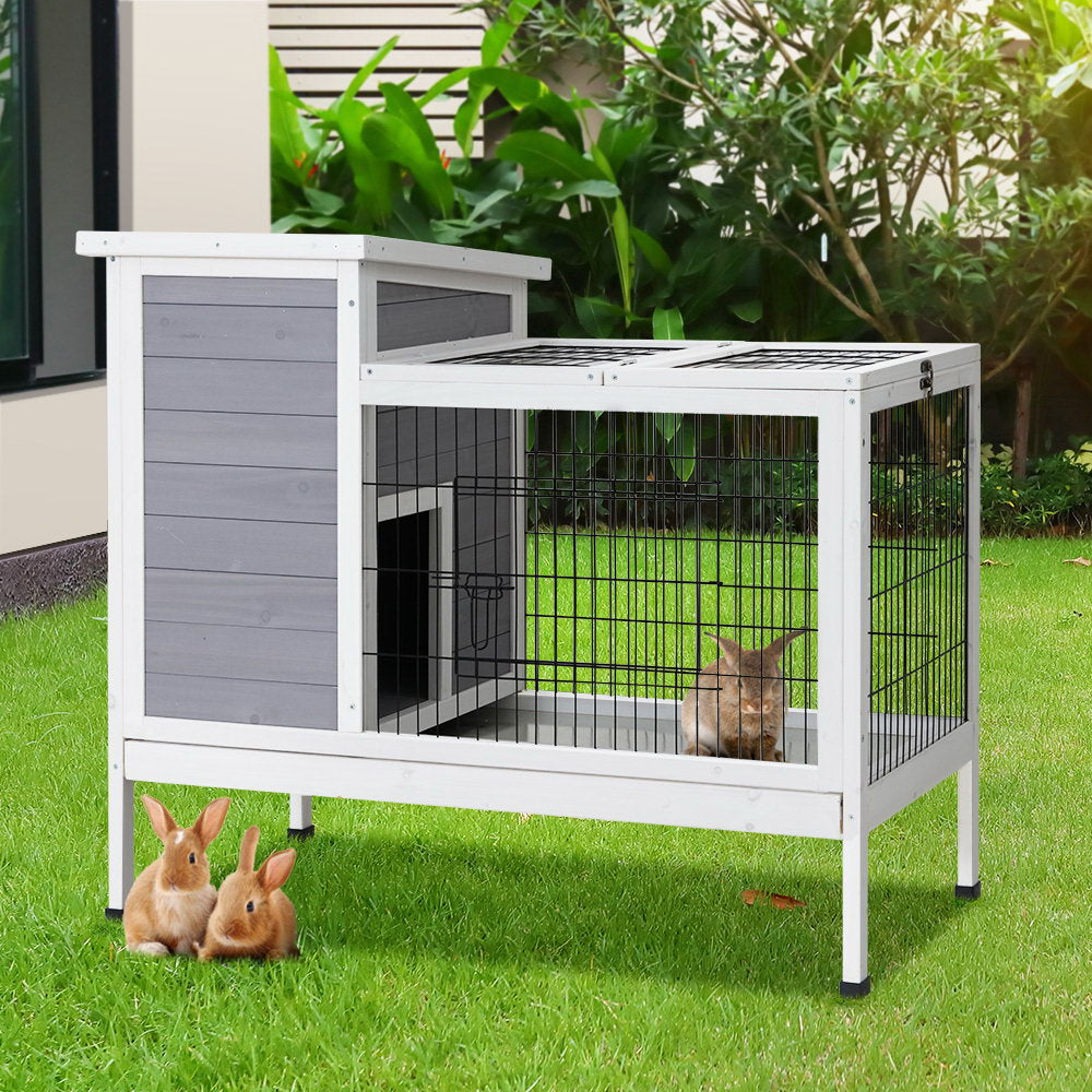 i.Pet Rabbit Hutch 97cm x 49cm x 86cm Chicken Coop Large Run Wooden Outdoor Cage House-7