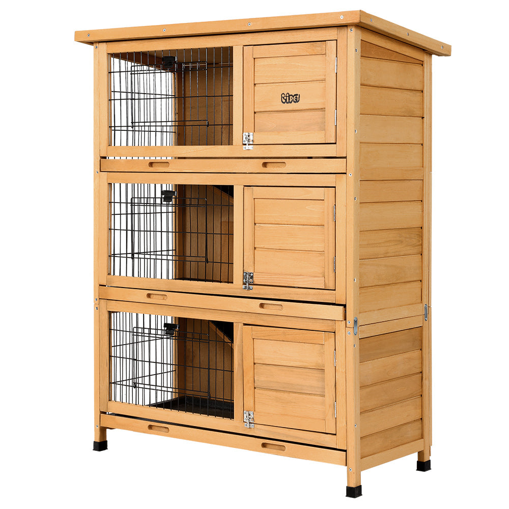 i.Pet Rabbit Hutch 91.5cm x 46cm x 116.5cm Chicken Coop Large House Cage Run Wooden Bunny Outdoor-0