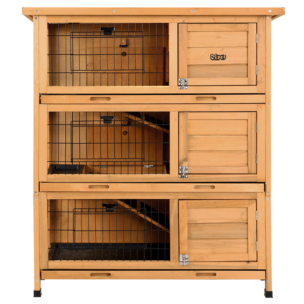 i.Pet Rabbit Hutch 91.5cm x 46cm x 116.5cm Chicken Coop Large House Cage Run Wooden Bunny Outdoor-2