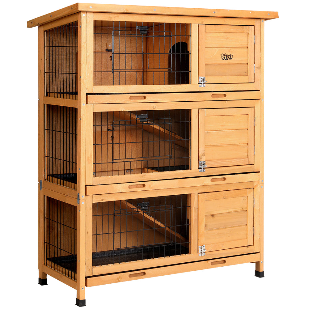 i.Pet Rabbit Hutch 91.5cm x 46cm x 116.5cm Chicken Coop Large House Cage Run Wooden Bunny Outdoor-3