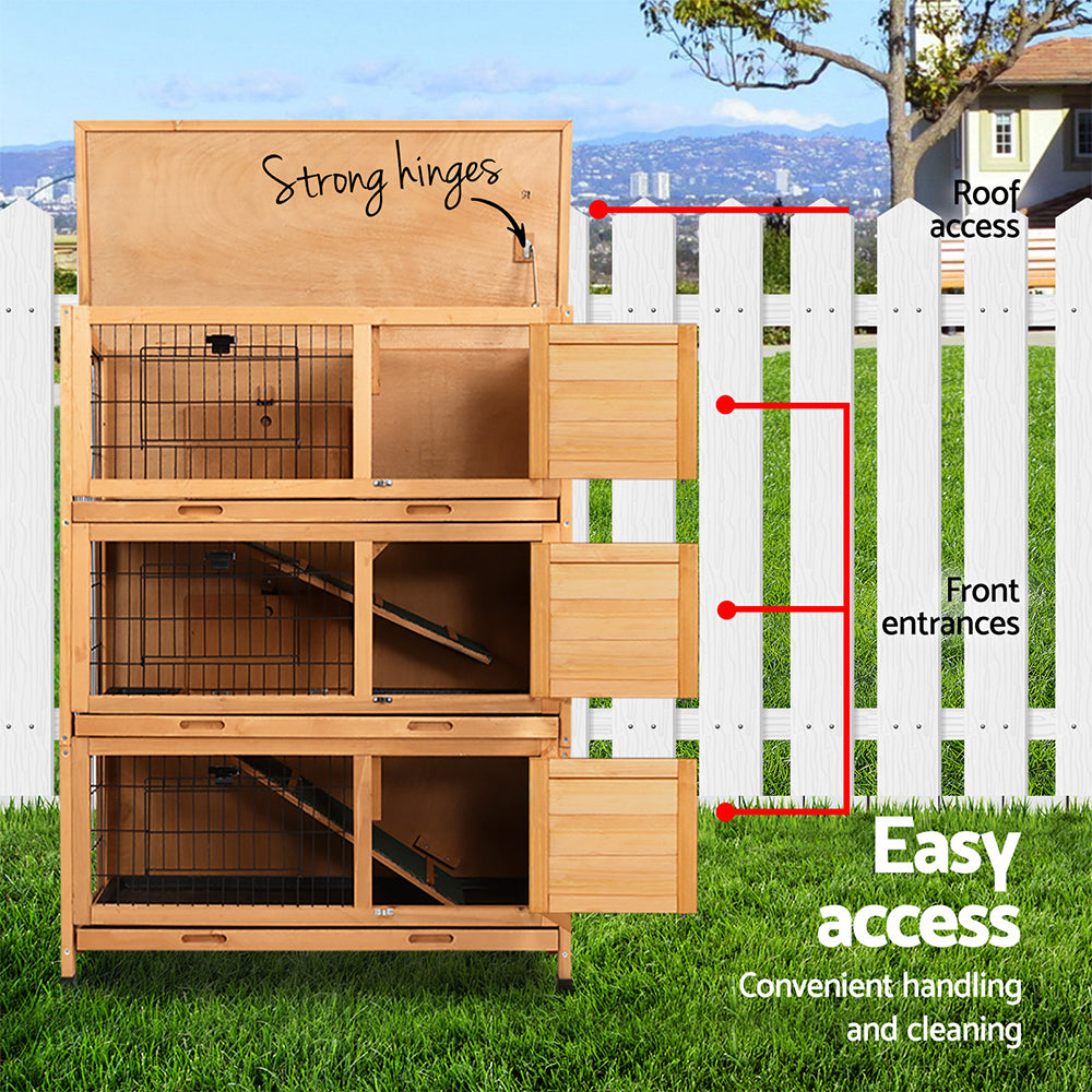 i.Pet Rabbit Hutch 91.5cm x 46cm x 116.5cm Chicken Coop Large House Cage Run Wooden Bunny Outdoor-6