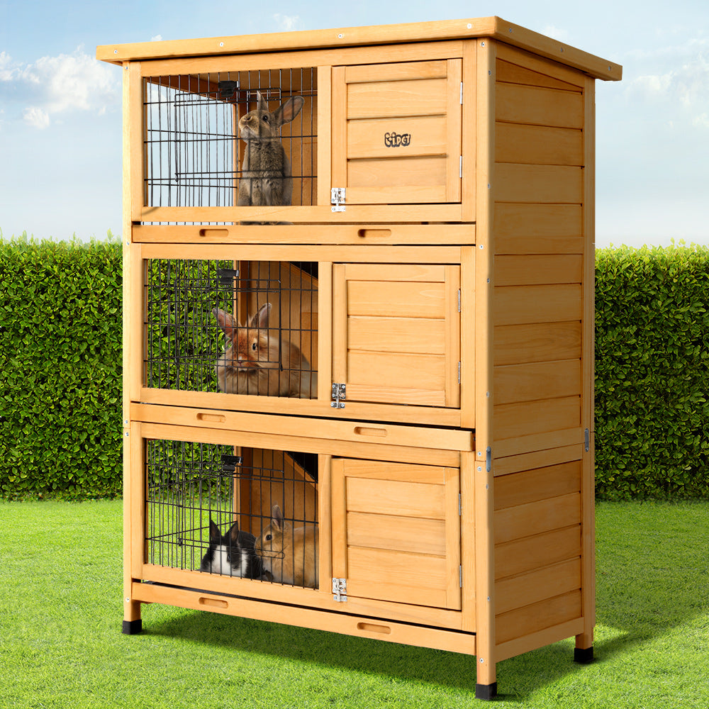 i.Pet Rabbit Hutch 91.5cm x 46cm x 116.5cm Chicken Coop Large House Cage Run Wooden Bunny Outdoor-7