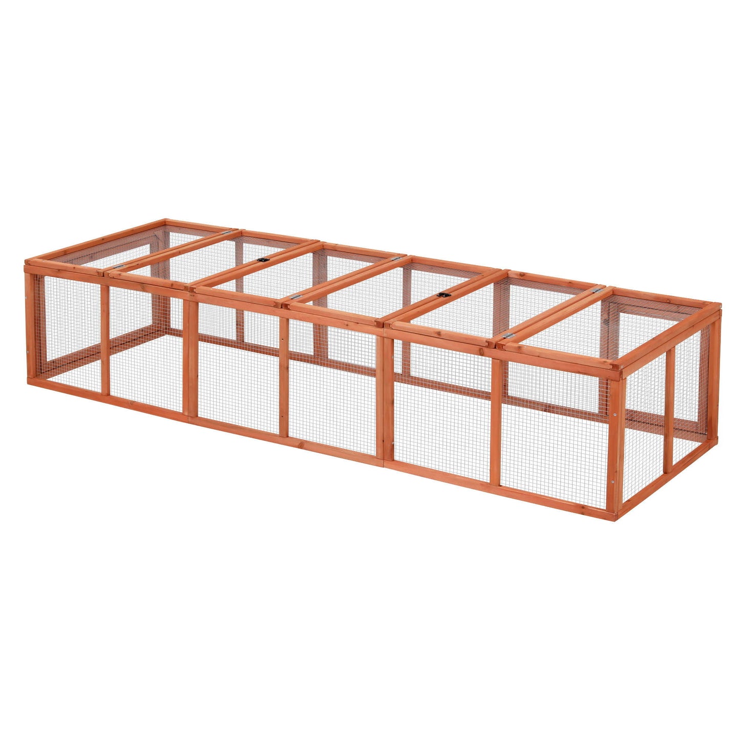 i.Pet Chicken Coop Wooden Pet Run Rabbit Hutch Large Outdoor Cage with Play Area Brown