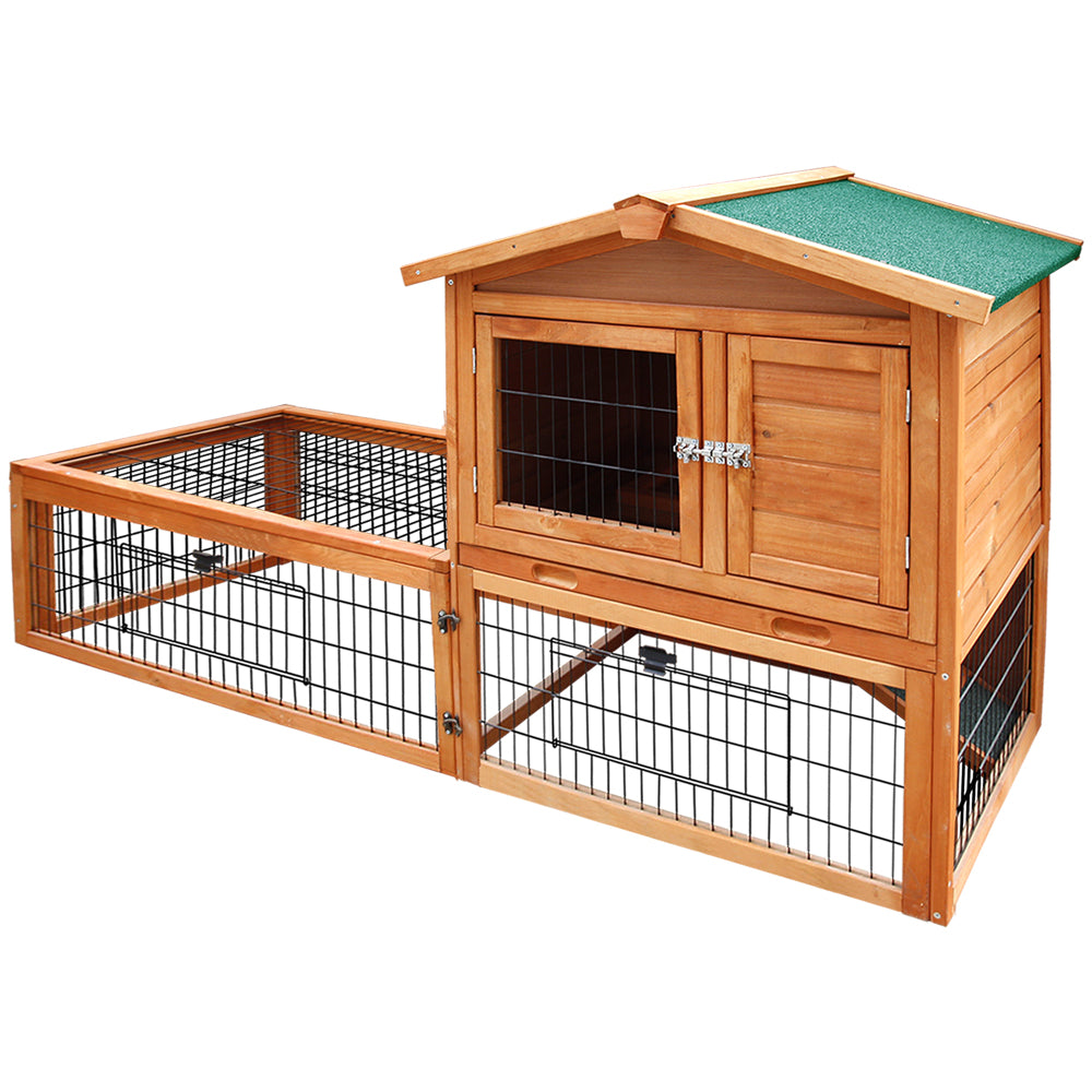 i.Pet Chicken Coop 155cm x 49cm x 90cm Rabbit Hutch Large Run Wooden Cage House Outdoor-0