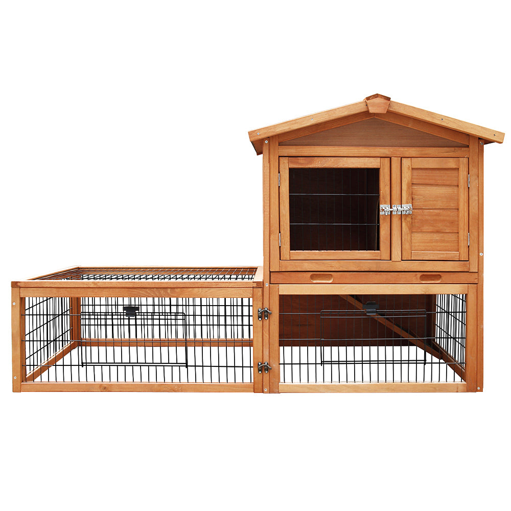 i.Pet Chicken Coop 155cm x 49cm x 90cm Rabbit Hutch Large Run Wooden Cage House Outdoor-2