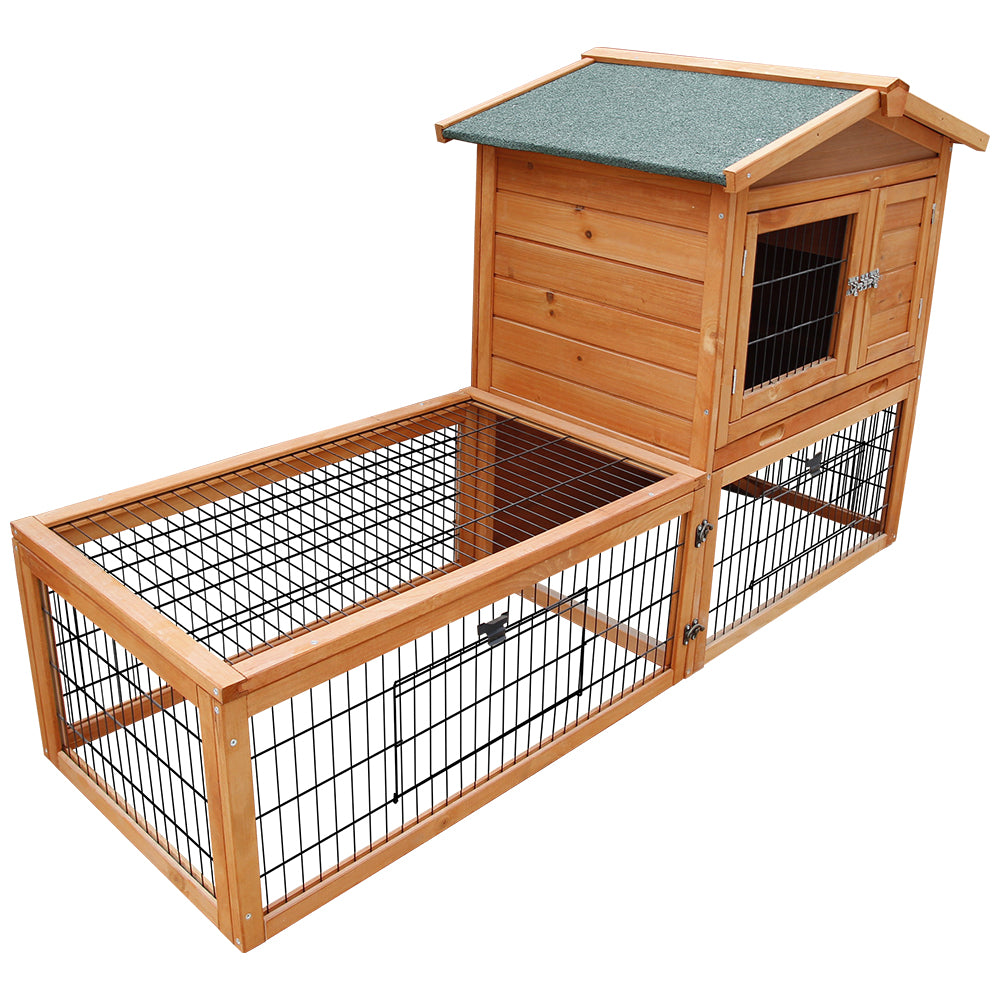 i.Pet Chicken Coop 155cm x 49cm x 90cm Rabbit Hutch Large Run Wooden Cage House Outdoor-3