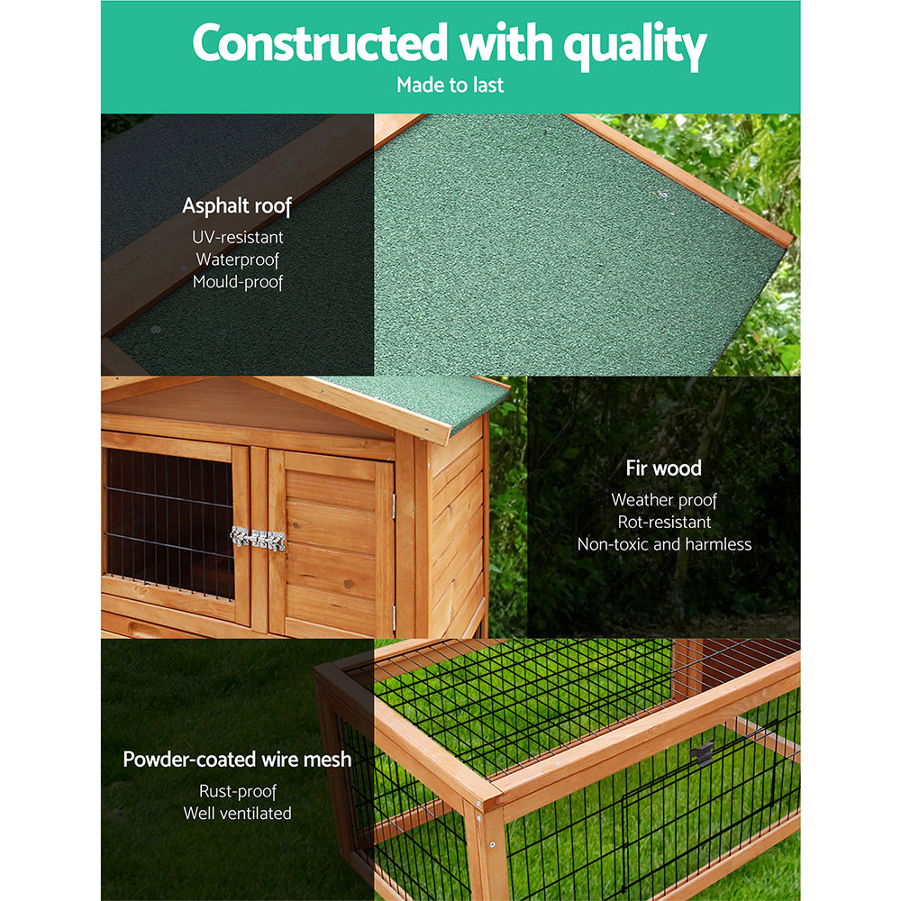 i.Pet Chicken Coop 155cm x 49cm x 90cm Rabbit Hutch Large Run Wooden Cage House Outdoor-5