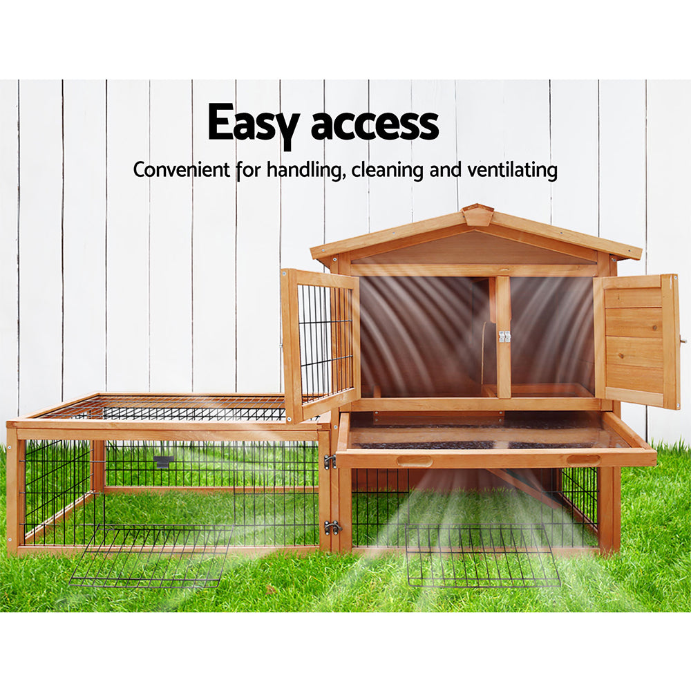 i.Pet Chicken Coop 155cm x 49cm x 90cm Rabbit Hutch Large Run Wooden Cage House Outdoor-6