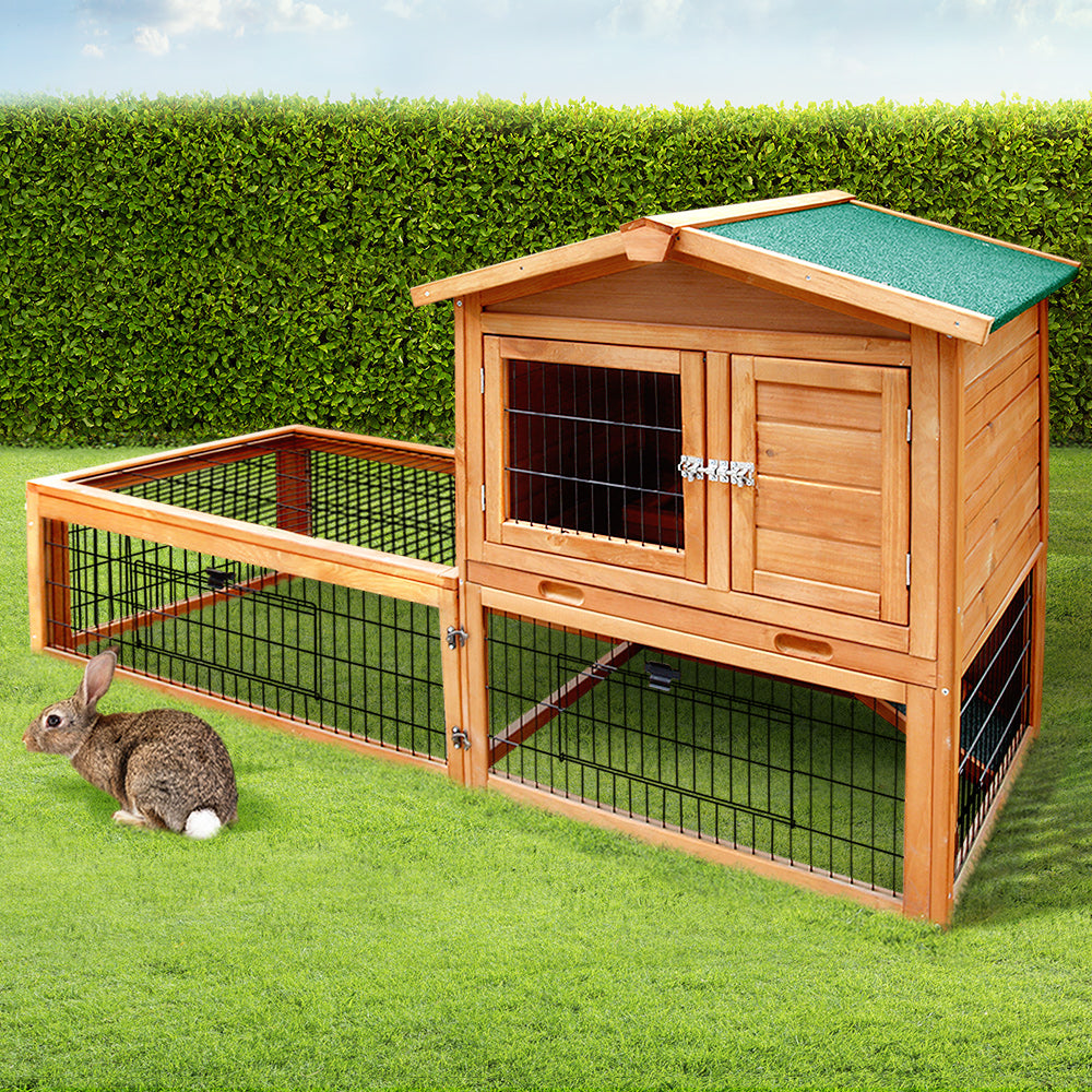 i.Pet Chicken Coop 155cm x 49cm x 90cm Rabbit Hutch Large Run Wooden Cage House Outdoor-7