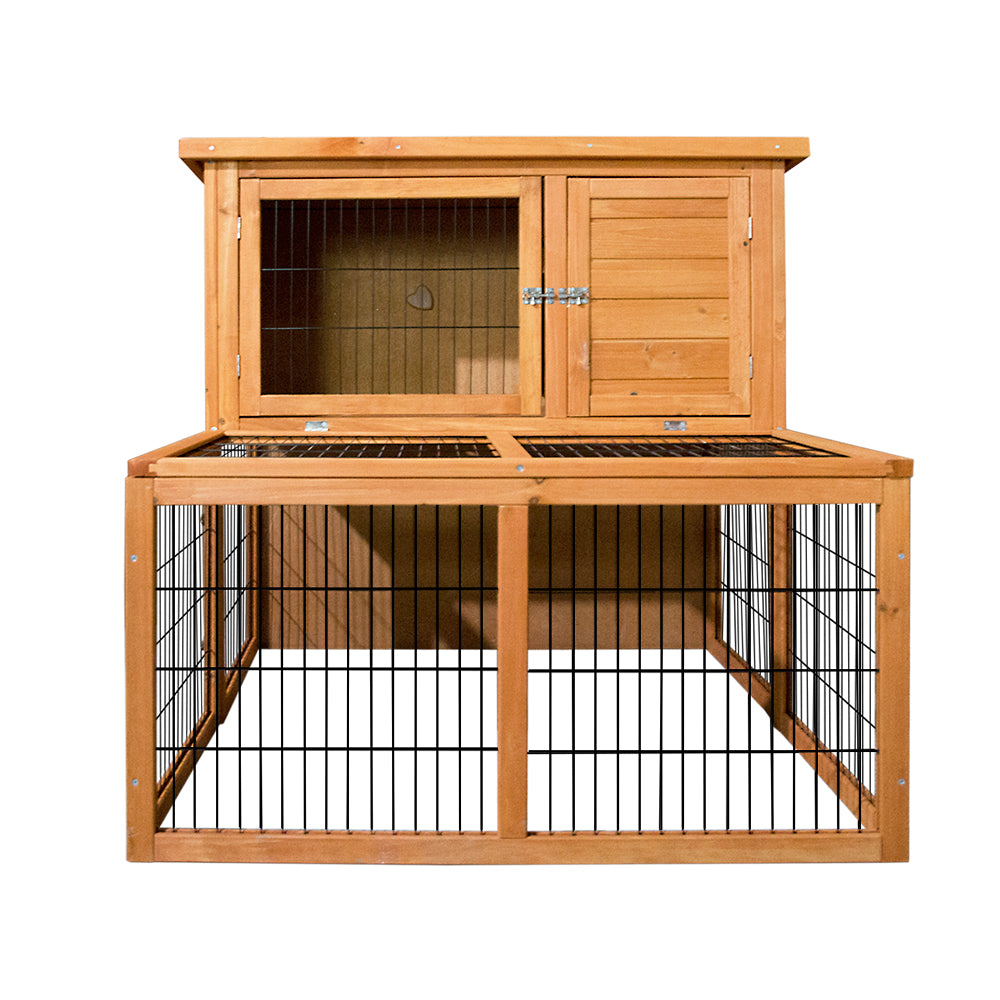 i.Pet Chicken Coop 96cm x 96cm x 100cm Rabbit Hutch Large Run Wooden Cage Outdoor House-2