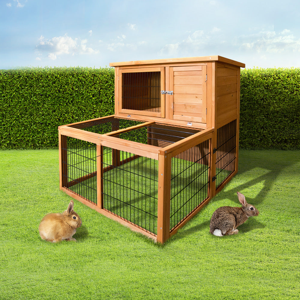 i.Pet Chicken Coop 96cm x 96cm x 100cm Rabbit Hutch Large Run Wooden Cage Outdoor House-7