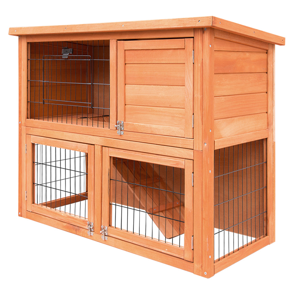 i.Pet Chicken Coop 88cm x 40cm x 76cm Rabbit Hutch Large House Run Wooden Cage Outdoor-0