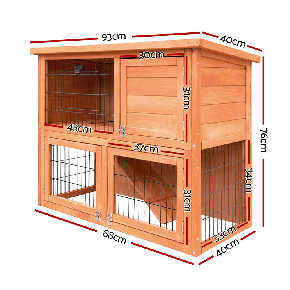 i.Pet Chicken Coop 88cm x 40cm x 76cm Rabbit Hutch Large House Run Wooden Cage Outdoor-1