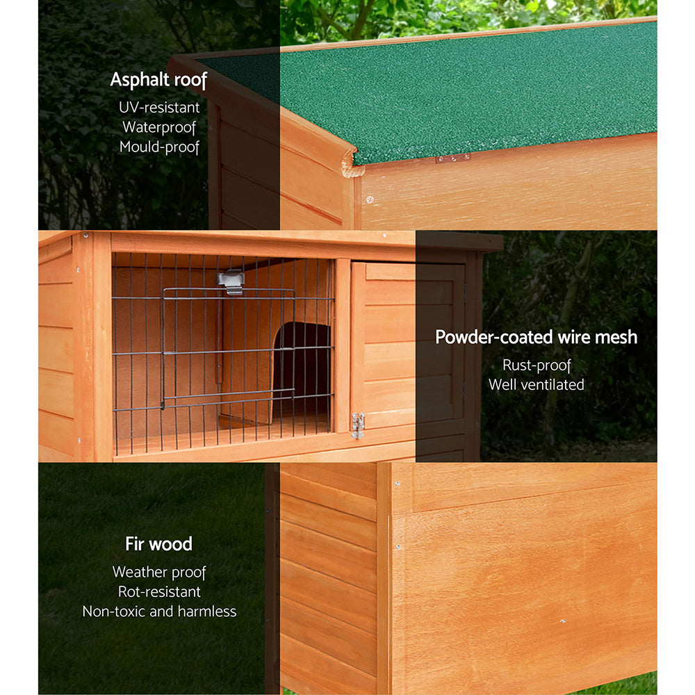 i.Pet Chicken Coop 88cm x 40cm x 76cm Rabbit Hutch Large House Run Wooden Cage Outdoor-5