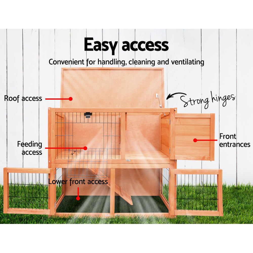 i.Pet Chicken Coop 88cm x 40cm x 76cm Rabbit Hutch Large House Run Wooden Cage Outdoor-6