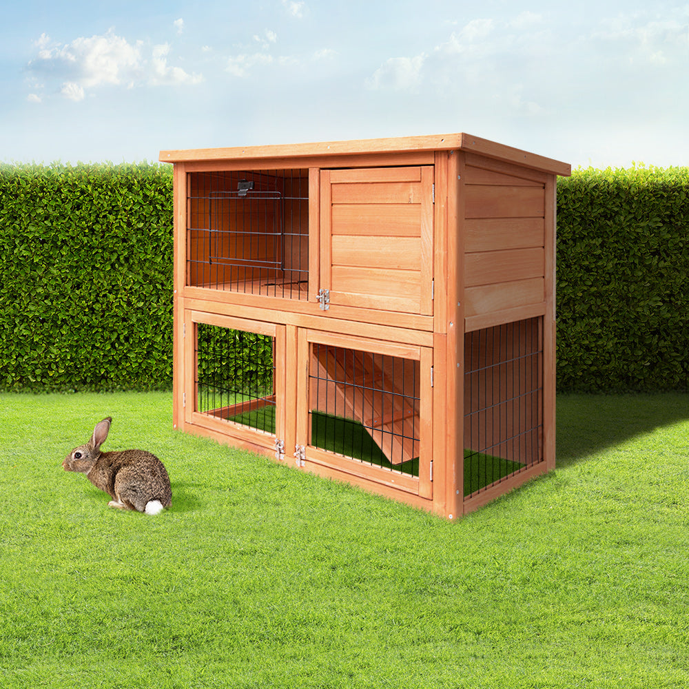 i.Pet Chicken Coop 88cm x 40cm x 76cm Rabbit Hutch Large House Run Wooden Cage Outdoor-7