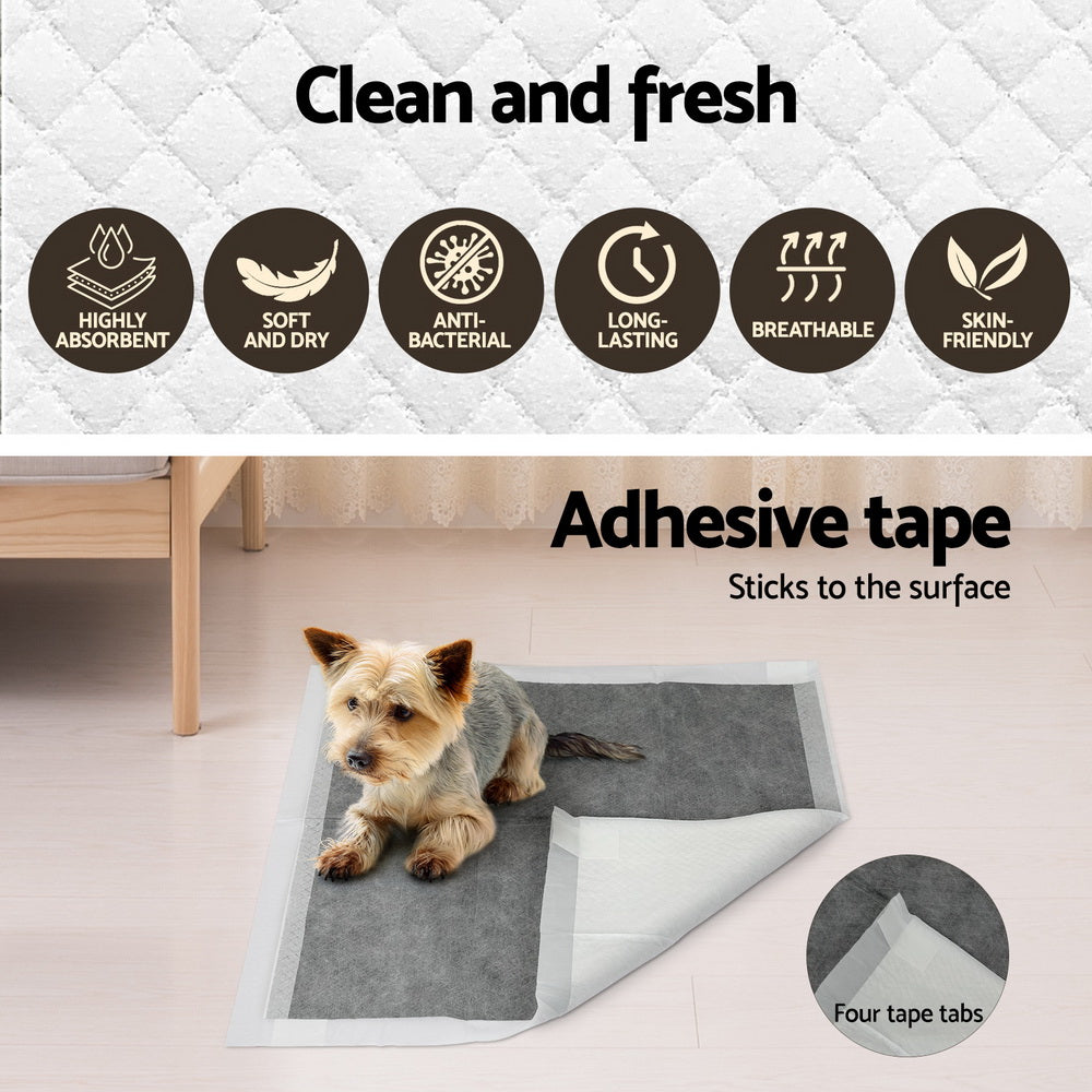 i.Pet Pet Training Pads 200pcs 60x60cm Puppy Dog Toilet Pee Indoor Super Absorbent Grey-5