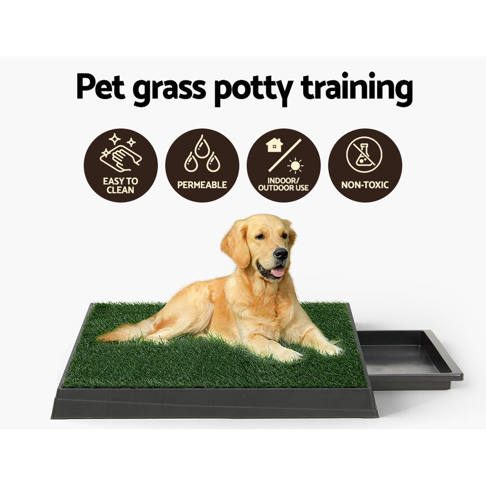 i.Pet Pet Training Pad Dog Potty Toilet Large Loo Portable With Tray Grass Mat-3