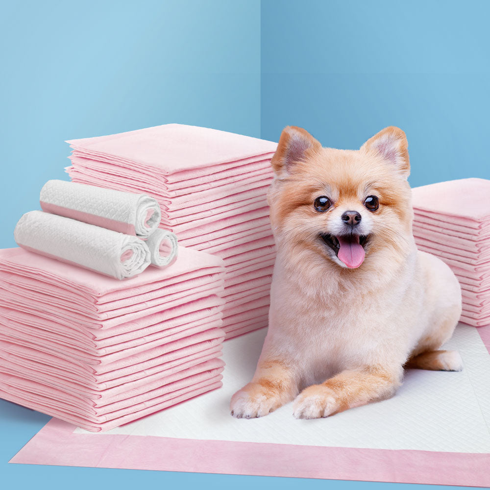 i.Pet Pet Training Pads 200pcs 60x60cm Puppy Dog Toilet Pee Indoor Super Absorbent Pink-7