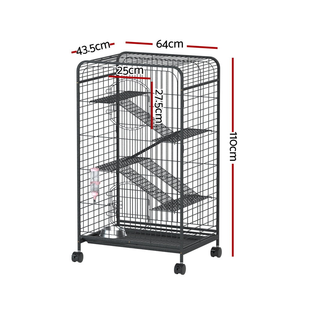 i.Pet Rabbit Cage Indoor Hutch Guinea Pig Bird Ferret Cat Hamster 110cm 4 Level-1