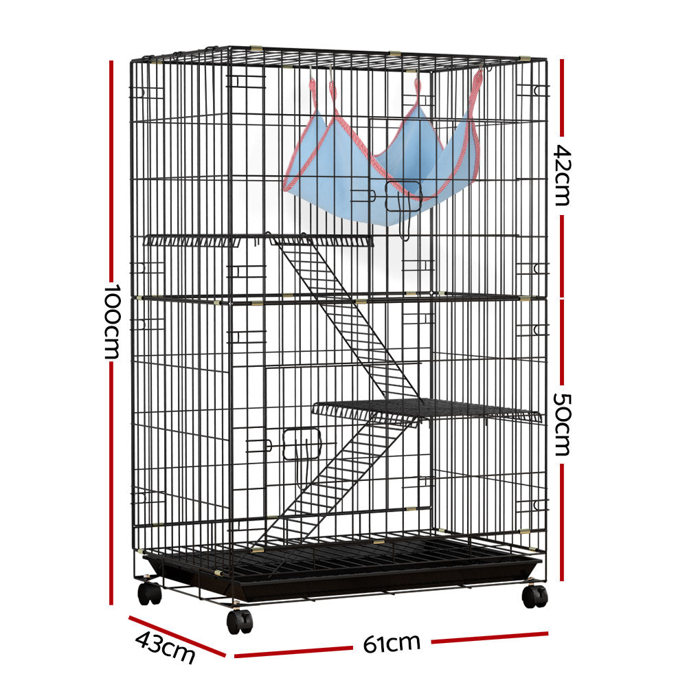 i.Pet Rabbit Cage 100cm Hutch 3 Level Indoor Guinea Pig Ferret-1