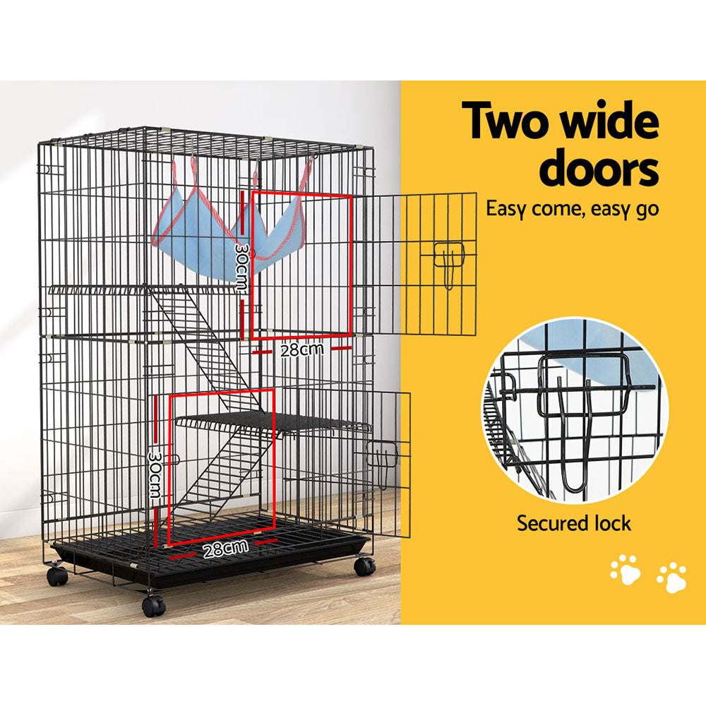 i.Pet Rabbit Cage 100cm Hutch 3 Level Indoor Guinea Pig Ferret-5