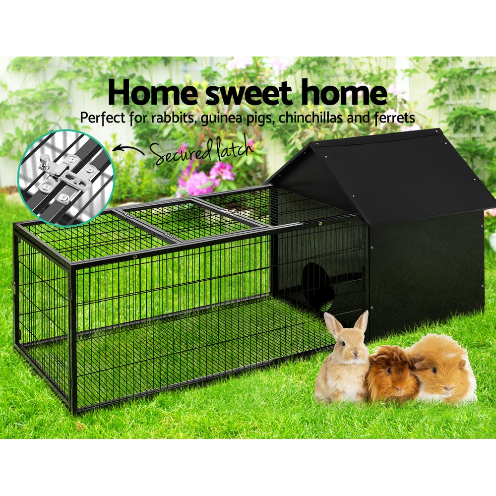 i.Pet Rabbit Cage Hutch 162x60cm Enclosure Metal-2