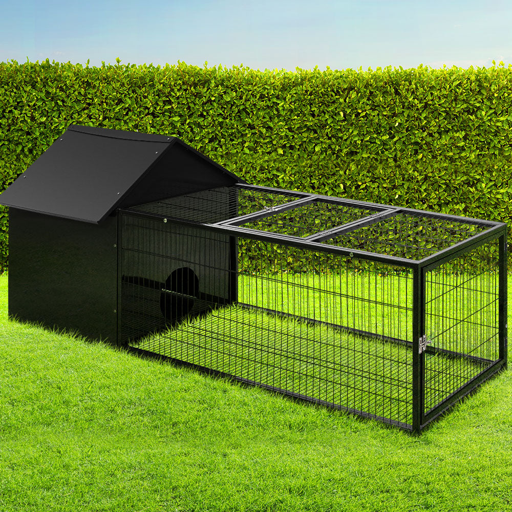 i.Pet Rabbit Cage Hutch 162x60cm Enclosure Metal-6