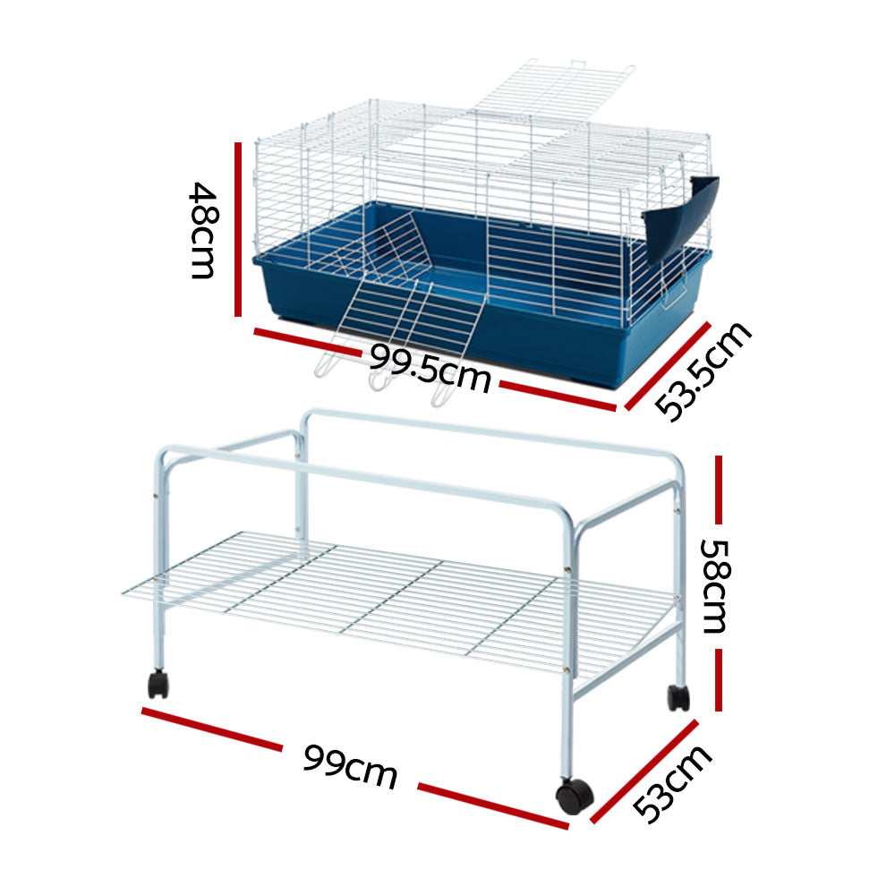 i.Pet Rabbit Cage Hutch 106cm Indoor Enclosure Carrier-1