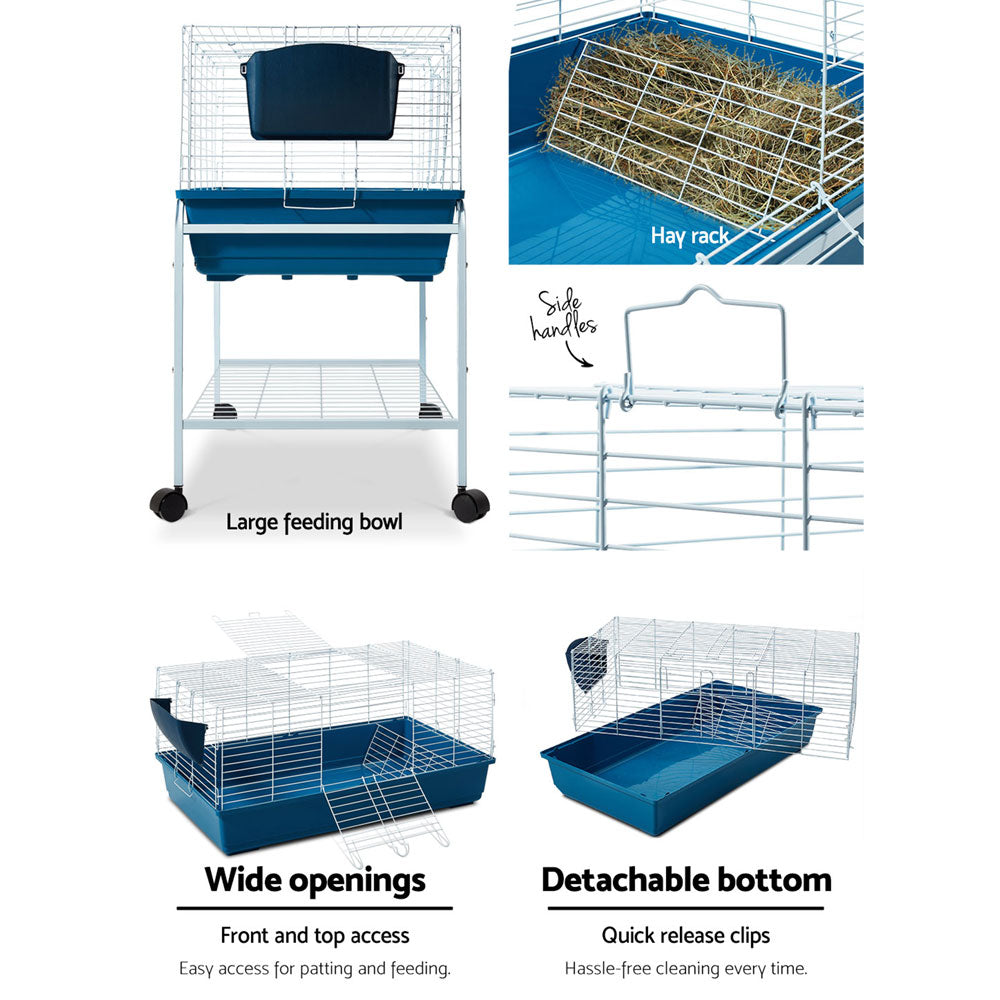 i.Pet Rabbit Cage Hutch 106cm Indoor Enclosure Carrier-4