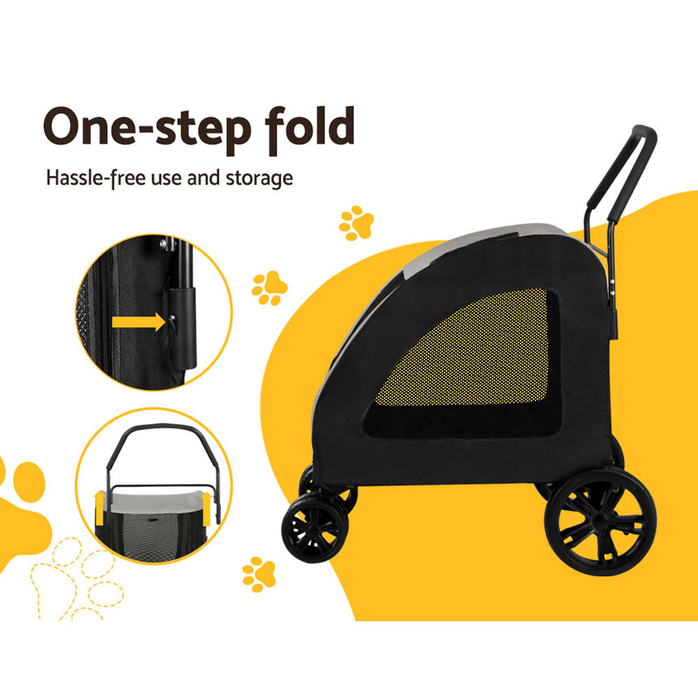 i.Pet Pet Stroller Dog Pram Large Carrier Cat Travel Foldable Strollers 4 Wheels Trolley-5