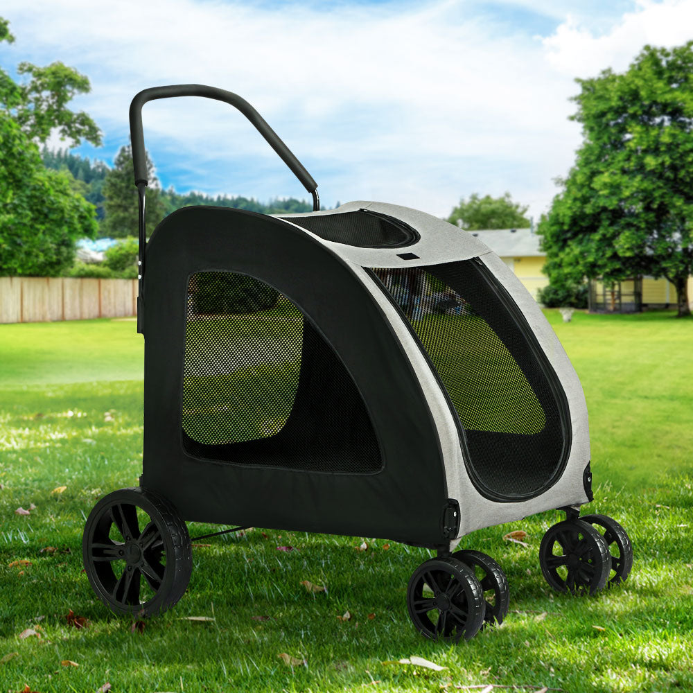 i.Pet Pet Stroller Dog Pram Large Carrier Cat Travel Foldable Strollers 4 Wheels Trolley-7