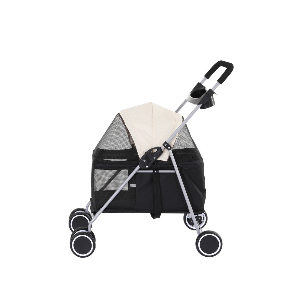 i.Pet Pet Stroller Pram Dog Cat Carrier Cage Large Travel Pushchair Foldable 4 Wheels-2