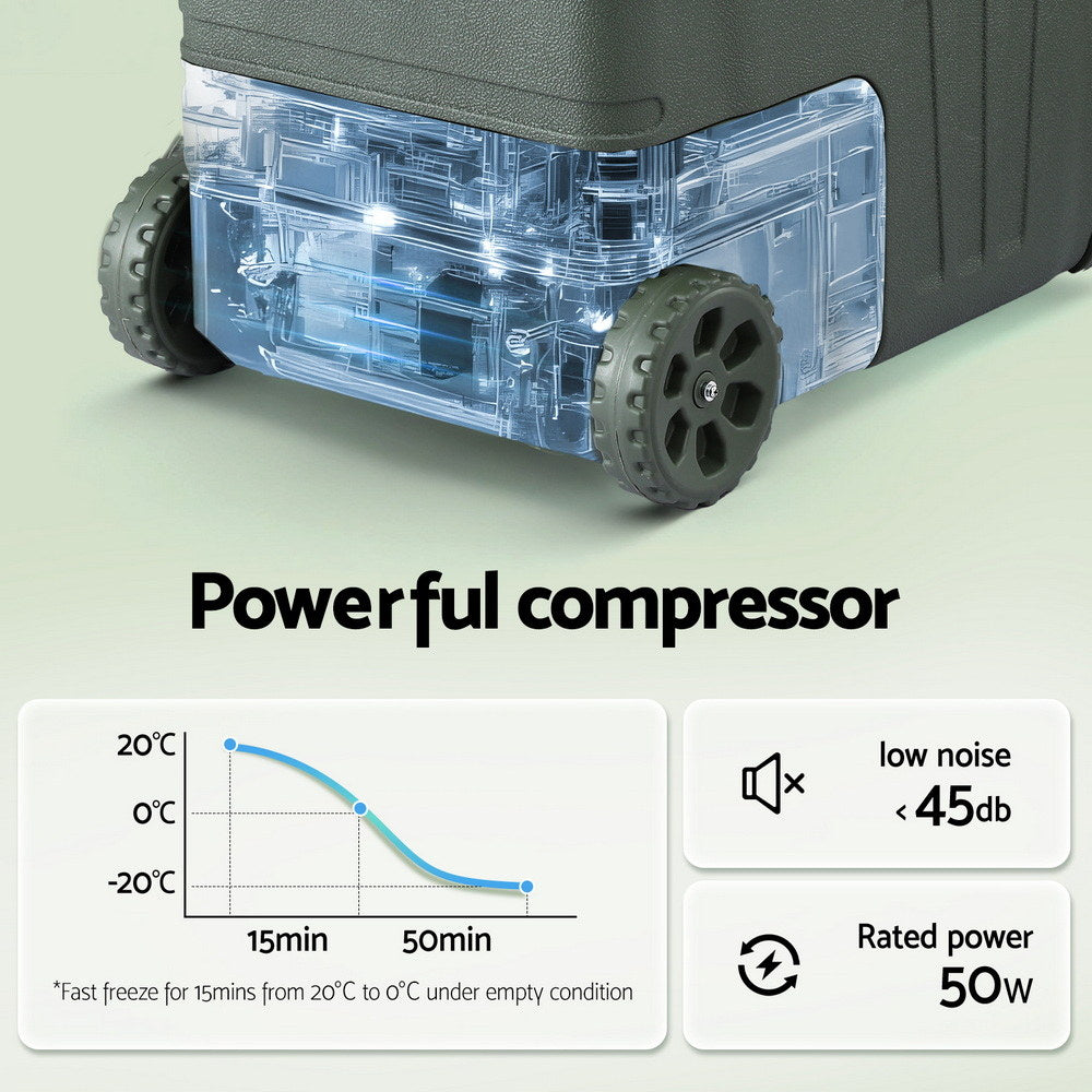 Portable Fridge 50L Camping Bar Fridges Freezer 12V/24V/240V-4