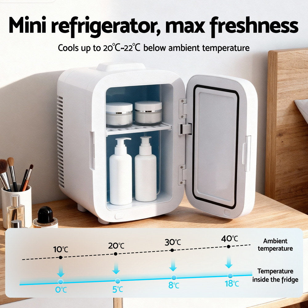 Glacio Mini Fridge Portable 13L White Electric Cooler Warmer 12V 220V-4